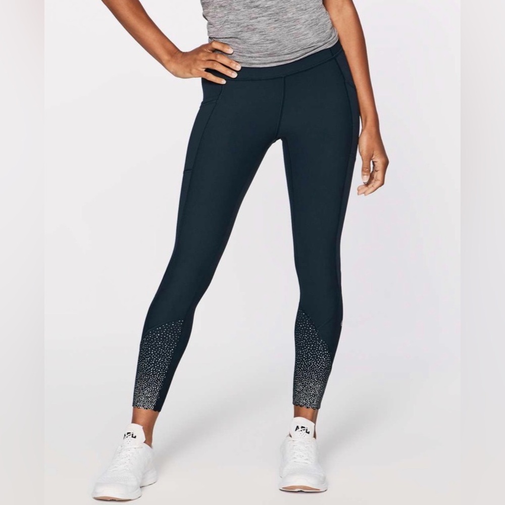 RARE EUC 💙 Lululemon Tight Stuff Tight II (25") Nocturnal Teal size 6